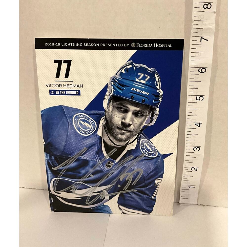 Tampa Bay Lightning Victor Hedman Signed Print 2018-19 Season